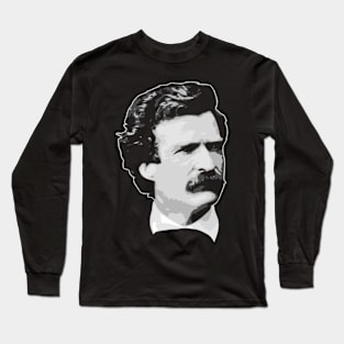 Mark Twain Black and White Long Sleeve T-Shirt